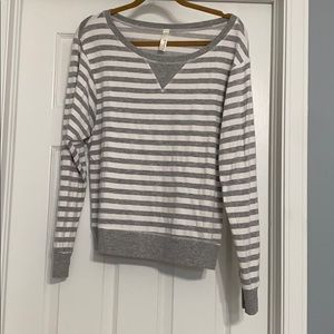 Loveappella crew neck striped top